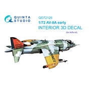 QD72126 Quinta Studio 1/72 3D Декаль интерьера кабины AV-8A ранний (Airfix)