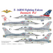 UR48214 Sunrise 1/48 Decal for F-16BM Fighting Falcon Danmark Pt.1