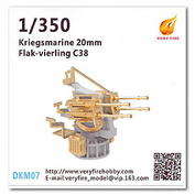 DKM07 Very Fire 1/350 20-мм зенитный комплекс Кригсмарине-vierling C38 (4 шт)