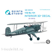 QD32016 Quinta Studio 1/32 3D Декаль интерьера кабины Bu 131 (для модели ICM)