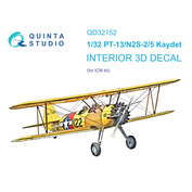 QD32152 Quinta Studio 1/32 3D Декаль интерьера кабины PT-13/N2S-2/5 Kaydet (ICM)