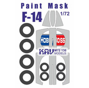 M72 136 KAV models 1/72 Окрасочная маска на F-14 (HobbyBoss)