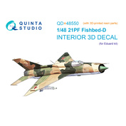 QD+48550 Quinta Studio 1/48 3D Декаль интерьера кабины MiGG-21ПФ (Eduard) (с 3D-печатными деталями)