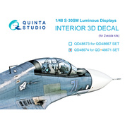 QD48674 Quinta Studio 1/48 Включенные дисплеи кабины для QD+48671 Суххой-30СМ (Zvezda)