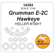 14354 KV Models 1/144 Маска окрасочная для Grumman E-2 Hawkeye + маски на диски и колеса