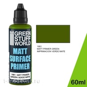 1881 Green Stuff World Матовая акриловая грунтовка цвет Зелёный 60 мл / Matt Surface Primer 60ml - Green