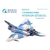 QD48115 Quinta Studio 1/48 3D Декаль интерьера кабины Mirage 2000B (для модели Kinetic)