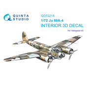 QD72218 Quinta Studio 1/72 3D Декаль интерьера кабины Ju 88A-4 (Hasegawa)