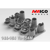 АМG144-154 Amigo Models 1/144 Набор для деталировки двигателей Д-30КУ-154 для модели Туполев-154М