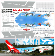 767300-04 PasDecals 1/144 Scales Decal for Boeing 767-300 Qantos Planse Disney