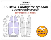 72540-1 KV Models 1/72 Набор окрасочных масок для EF-2000 A/B Eurofighter Typhoon (двусторонние маски) + маски на диски и колеса