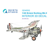 QD48502 Quinta Studio 1/48 3D Декаль интерьера кабины Bristol Bulldog Mk.II (Airfix)