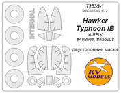 72589-1 KV Models 1/72 Набор окрасочных масок для Hawker Typhoon Mk.IB (двусторонние маски) + маски на диски и колеса