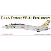 UR144138 Sunrise 1/144 Decals for F-14A Tomcat VF-21 Lancer, since then. inscriptions