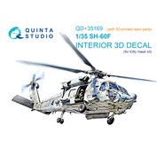 QD+35169 Quinta Studio 1/35 3D Декаль интерьера кабины SH-60F Seahawk (Kitty Hawk) (с 3D-печатными деталями)