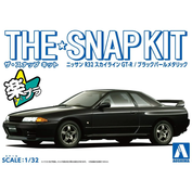 06355 Aoshima 1/32 Автомобиль Nissan Skyline GT-R R32 - Черный жемчуг металлик (The Snap Kit)