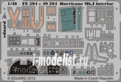 FE594 Eduard 1/48 Color photo etched parts for the Hurricane Mk. I interior S. A.