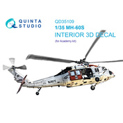 QD35109 Quinta Studio 1/35 3D Декаль интерьера кабины MH-60S (Academy)