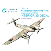QD32210 Quinta Studio 1/32 3D Декаль интерьера кабины Westland Whirlwind F Mk.I (Special Hobby)