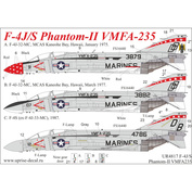 UR4817 Sunrise 1/48 Decal for F-4J/S Phantom-II VMFA-235, without tech. inscriptions
