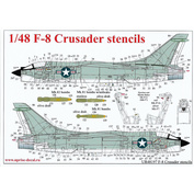 UR48197 UpRise 1/48 Декаль для F-8 Crusader тех.надписи со знаками отличия