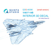 QDS-48396 Quinta Studio 1/48 3D Декаль интерьера кабины F-14B (HobbyBoss) (Малая версия)