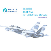 QDS-32098 Quinta Studio 1/32 3D Декаль интерьера кабины F-14A (Трубач) (Малая версия)