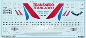 WT001 PasDecals 1/144 Декаль с использованием белой печати на Airobus A321 (Zvezda) Трансаэро2015 + маски для окраски