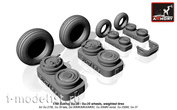AW48024 Armory 1/48 set of wheel extensions for su-30 / SU-35, weighted tires, front mudguard