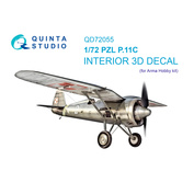 QD72055 Quinta Studio 1/72 3D Декаль интерьера кабины PZL P.11С (Arma Hobby)