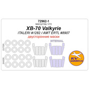 72962-1 KV Models 1/72 XB-70 Valkyrie (ITALERI #1282 / AMT ERTL #8907) - Double-sided masks + masks for wheels and wheels