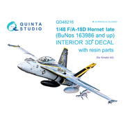 QD48216 Quinta Studio 1/48 3D Декаль интерьера кабины со смоляными деталями F/A-18D Late (Kinetic)