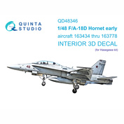 QD48346 Quinta Studio 1/48 3D Декаль интерьера кабины FA-18D ранний (Hasegawa)