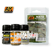 AK073 AK Interactive Set for the application of the effects of NATO WEATHERING SET (set of equipment for oils and NATO)