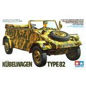 35213 Tamiya 1/35 Kubelwagen Type82 German military vehicle with driver's figure, 1938., produced by Volkswagen.