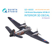 QD+48555 Quinta Studio 1/48 3D Декаль интерьера кабины Bristol Beaufighter NF.Mk.VI (Tamiya) (с 3D-печатными деталями)