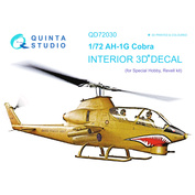 QD72030 Quinta Studio 1/72 3D Декаль интерьера кабины AH-1G (Special Hobby/Revell)