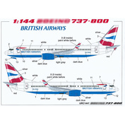 URC1441 Sunrise 1/144 Decals for 737-800 British Airways with a full set of tech. inscriptions