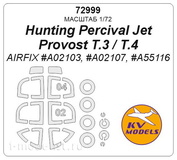 72999 KV Models 1/72 Маска для Hunting Percival Jet Provost T.3 / T.4 (AIRFIX #A02103, #A02107, #A55116) + маски на диски и колеса