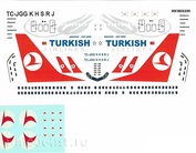737800-02 PasDecals 1/144 Декаль на Boeng 737-800 TURKISH (тюльпан)