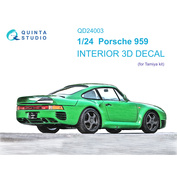QD24003 Quinta Studio 1/24 3D Декаль интерьера кабины Porsche 959 (Tamiya)