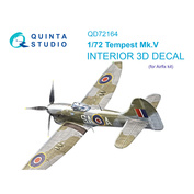 QD72164 Quinta Studio 1/72 3D Декаль интерьера кабины Tempest Mk.V (Airfix)