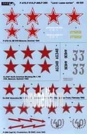 AMLD 48 020 AML 1/48 Decal and photo etching P-39, P-47, P-51A, Americans in Stalin's Sky