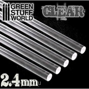 9256 Green Stuff World Acrylic Round Rods, 2.4 mm-Clear / Acrylic Rods-Round 2.4 mm CLEAR