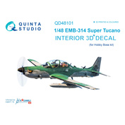 QD48101 Quinta Studio 1/48 3D Cabin Interior Decal EMB-314 Super Tucano (Hobby Boss)