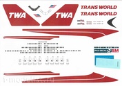 747SP-01 PasDecals Decal 1/144 Scales at Boeng 747SP TWA