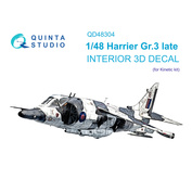 QD48304 Quinta Studio 1/48 3D Декаль интерьера кабины Harrier Gr.3 late (Kinetic)