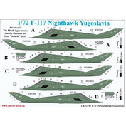 UR72192 UpRise 1/72 Декаль для F-117 Nighthawk Over Jugoslavia, с тех. надписями