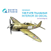 QD48443 Quinta Studio 1/48 3D Декаль интерьера кабины P-47B Thunderbolt (Dora Wings)