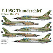 UR72259 Sunrise 1/72 Decal for F-105G Thunderchief Vietnam War Pt.1, since then. inscriptions